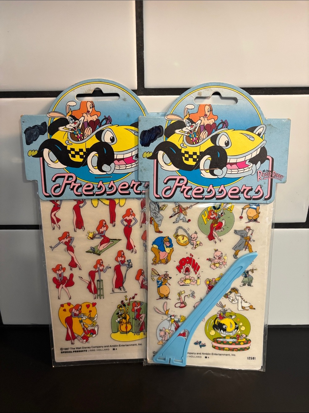 Vintage 80’s Who Framed Roger Rabbit "Pressers" rub-on transfer sheets NWT